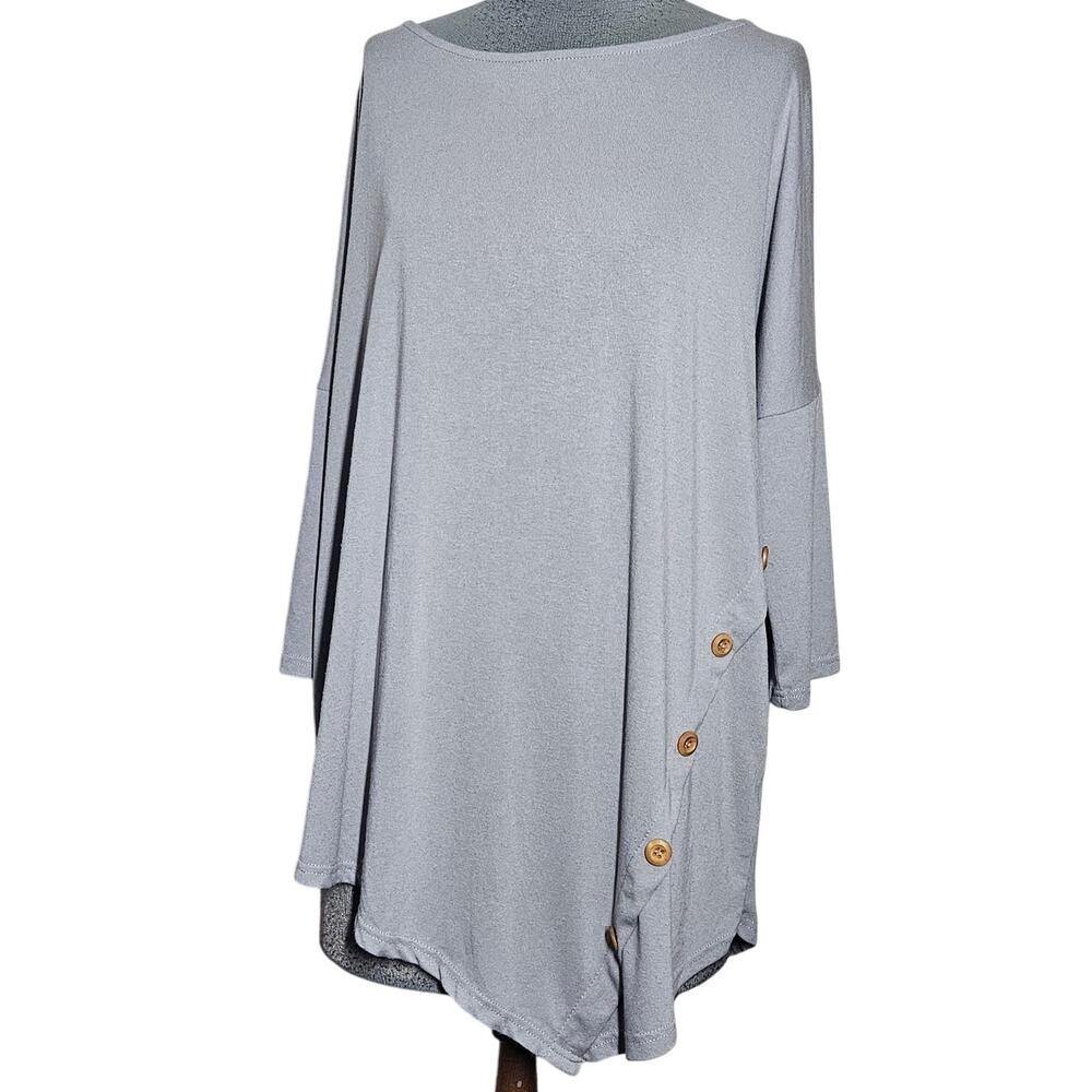 Umgee Gray Tunic Top Size Small